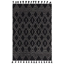 Tappeto Nepal geometrico nero e bianco 120x170 c