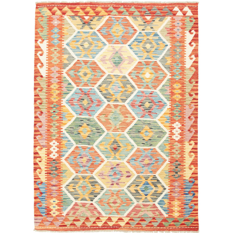 Kilim 126x176 Cm Kilim Afghanistan, Hand-carded Wool (cotton