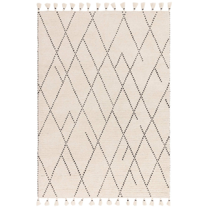 Tappeto Nepal geometrico beige nero 200x290 cm