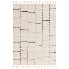Rug Nepal geometric beige black 200x290 cm