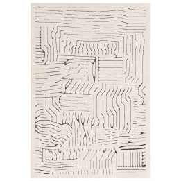Tappeto Valley geometrico crema e bianco 120x170