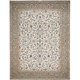 Hand Made Rug Kashan Persia 315x410 Ivory Blue