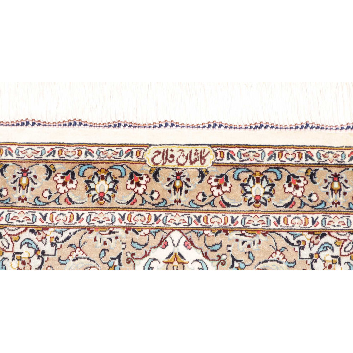 Hand Made Rug Ghom Silk Persia 58x90 Ivory Beig