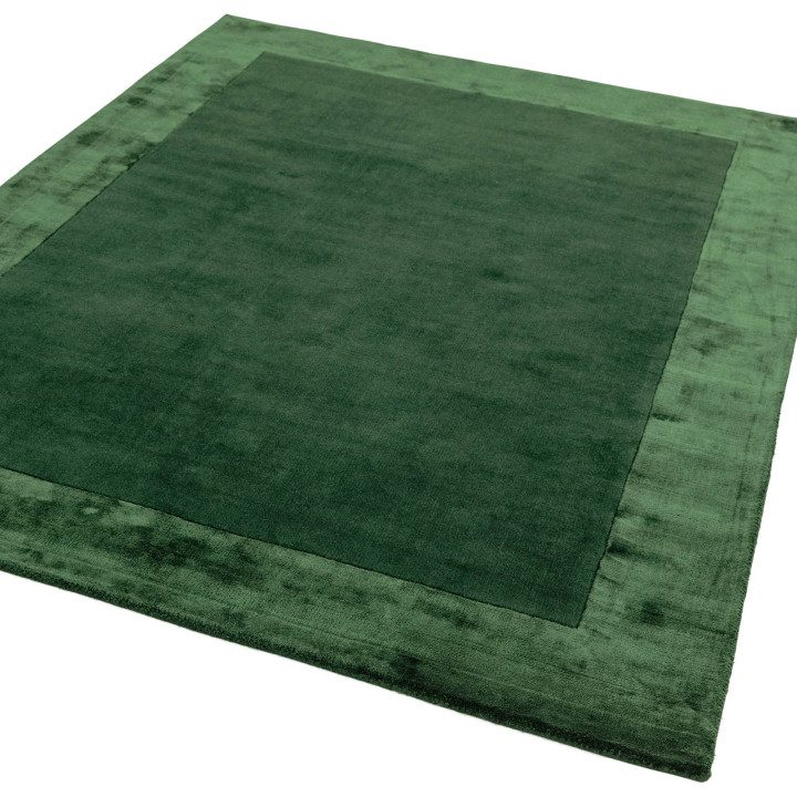 Rug Ascot geometric dark green olive green 80x15