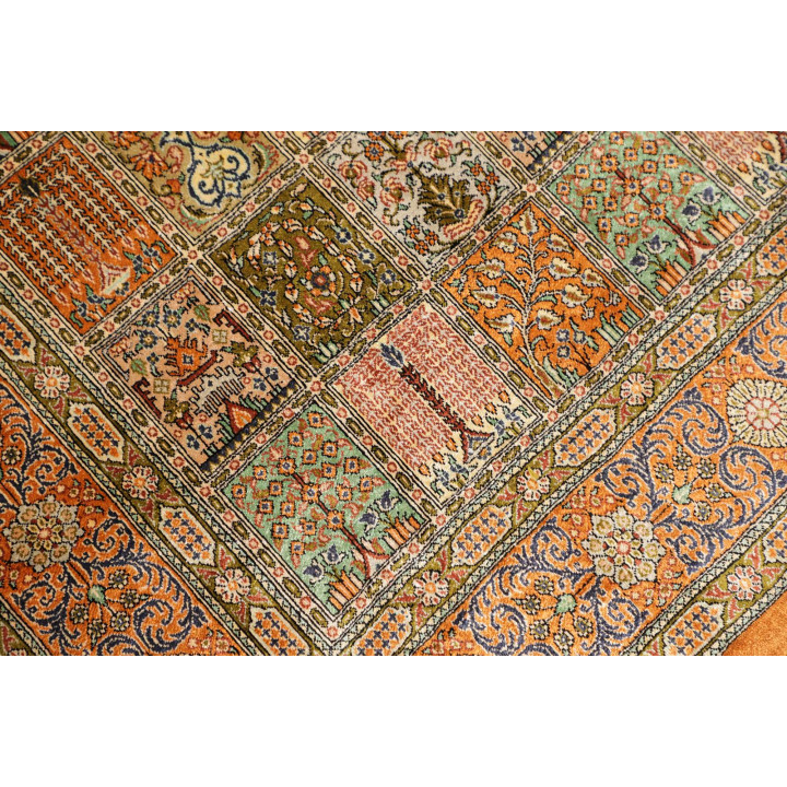 Tappeto Originale Ghom Seta Persia 97x154 Terra