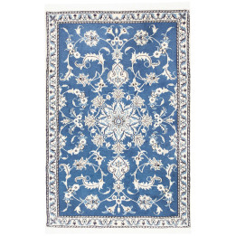 Hand Made Rug Nain Kashmar Persia 90x138 Blue W