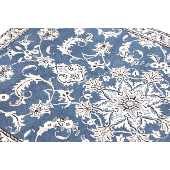 Hand Made Rug Nain Kashmar Persia 90x138 Blue W