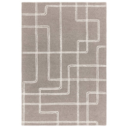Rug Ada geometric taupe grey and ivory 120x170 c