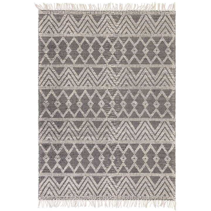Tappeto Asra geometrico crema e nero 120x170 cm
