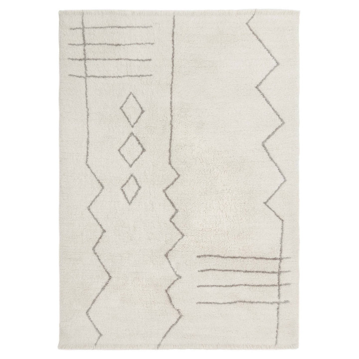 Rug Azera Berber geometric cream and light grey