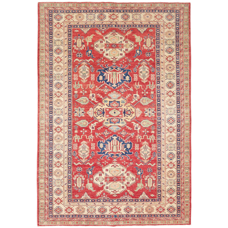 Kazak Fine 202x290 Cm Kazak Fine, Pakistan, Hand-carded Wool