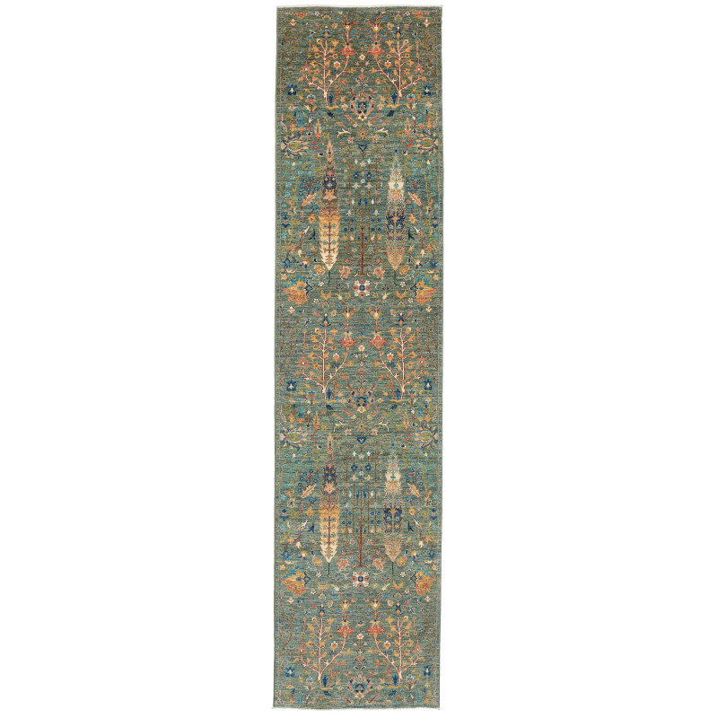 Rug Shahi Fine Pakistan 82x344 Muted Teal Terra