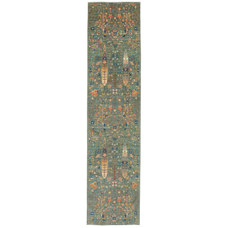 Rug Shahi Fine Pakistan 82x344 Muted Teal Terra