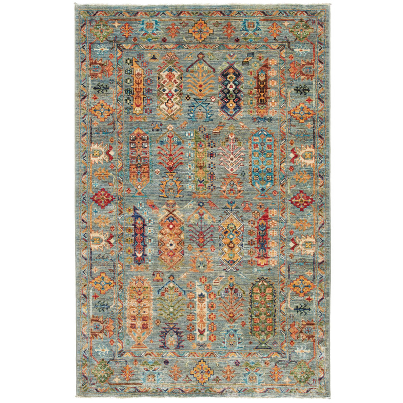 Rug Tribal Pakistan 123x187 Muted Teal Blue Mul