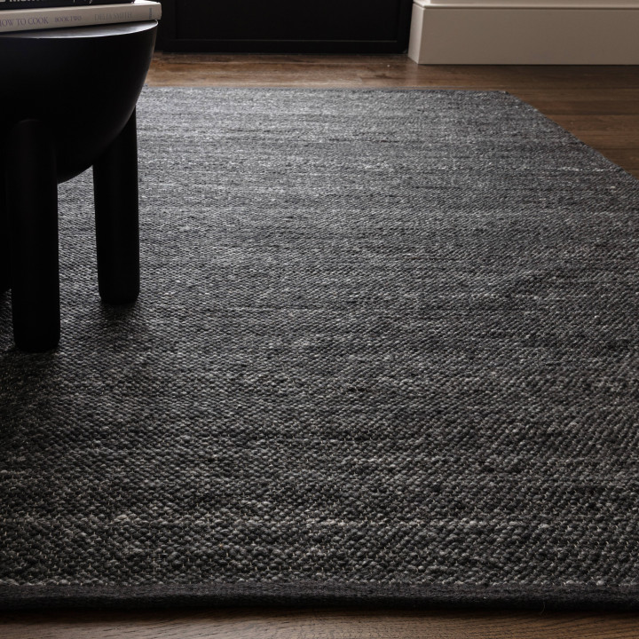 Rug Birkdale plain dark blue charcoal 120x170 cm