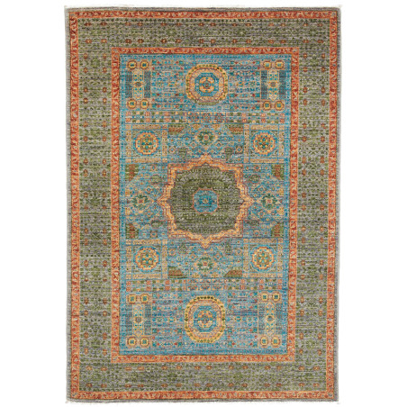 Rug Mamlouk Pakistan 100x146 Sage Green Turquoi