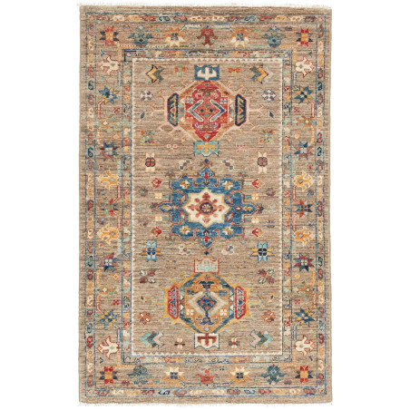 Rug Tribal Pakistan 76x119 Earthy Brown Blue
