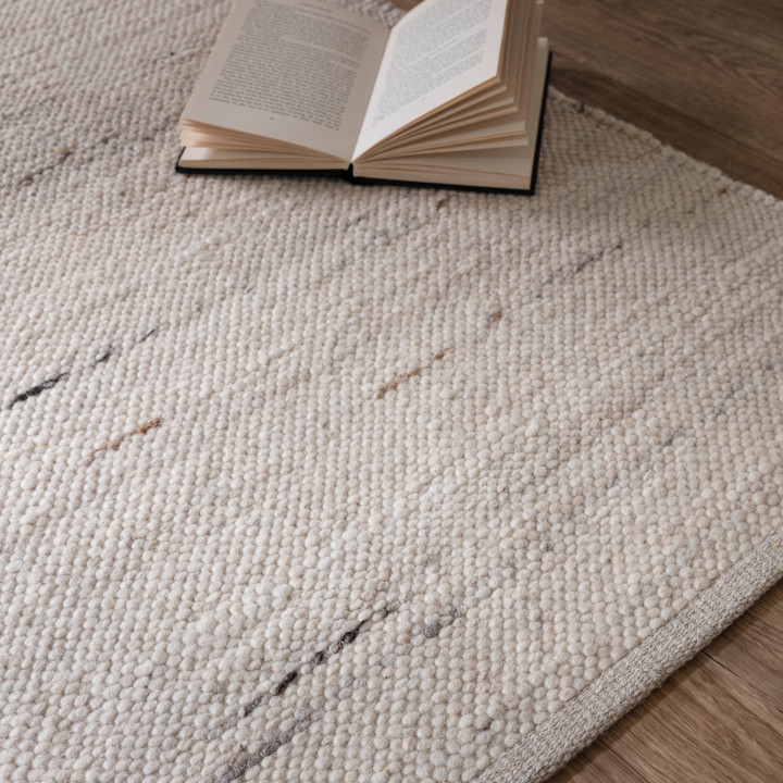 Rug Birkdale plain beige ivory light brown 200x2