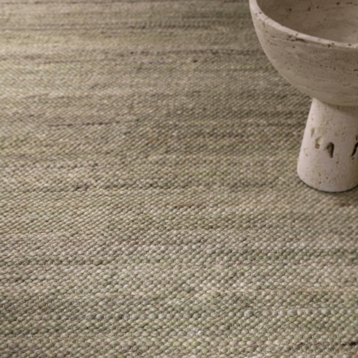 Tappeto Birkdale tinta unita verde oliva e beige