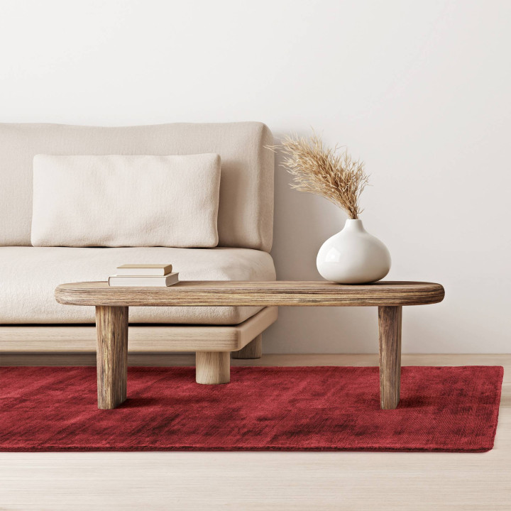 Rug Blade plain dark red brick red runner 66x240