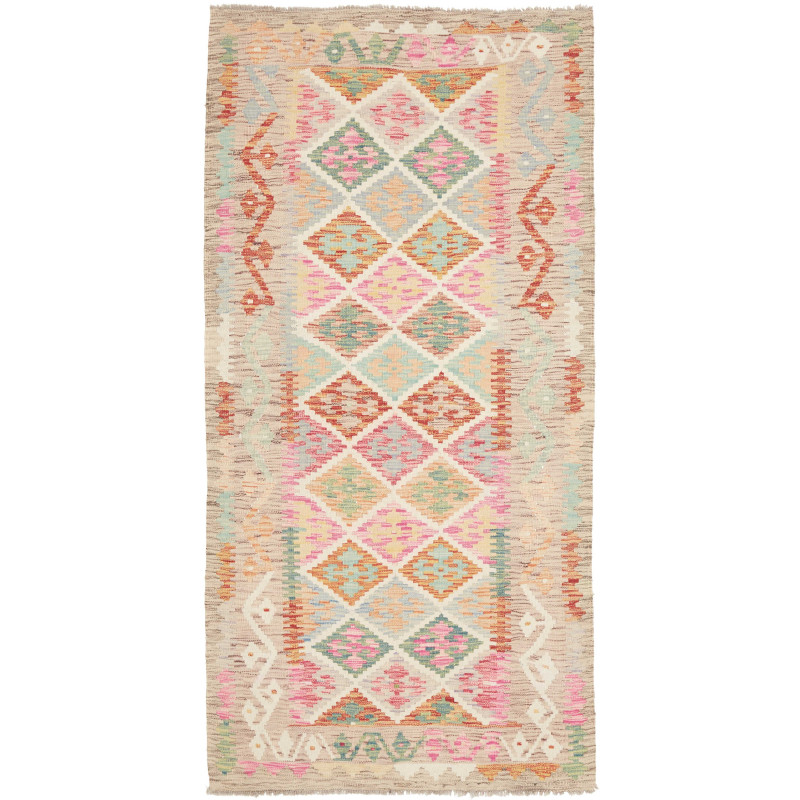 Kilim 99x200 Cm Kilim, Afghanistan, Hand-carded Wool (warp: