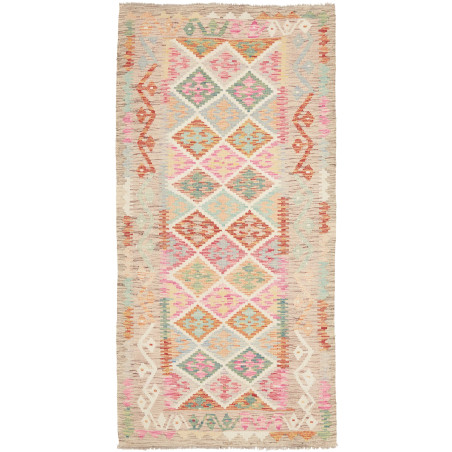 Kilim 99x200 Cm Kilim, Afghanistan, Hand-carded Wool (warp: