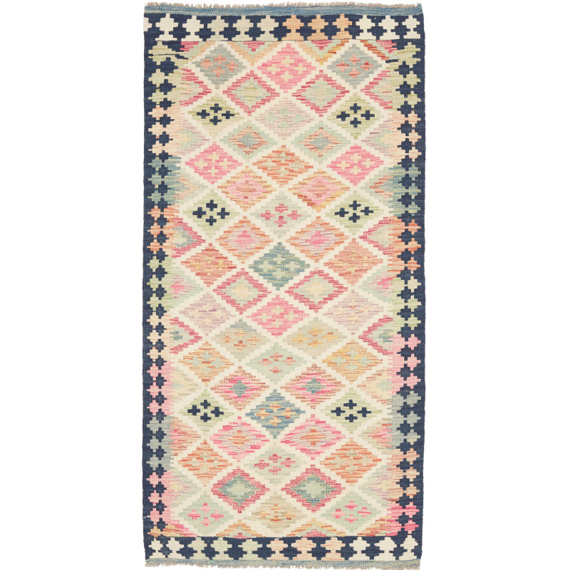 Kilim 96x195 Cm Kilim, Afghanistan, Hand-carded Wool (warp