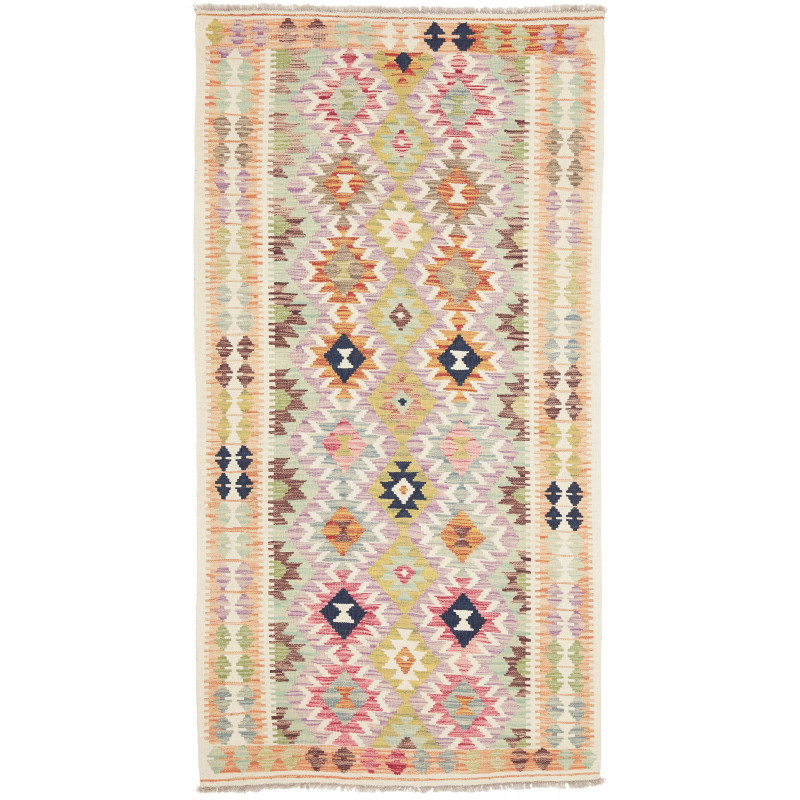 Kilim 104x198 Cm Kilim, Afghanistan, Hand-carded Wool (warp: