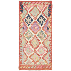 Kilim 95x200 Cm Kilim, Afghanistan, Hand-carded Wool (warp: