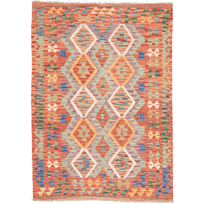 Kilim 126x176 Cm Kilim, Afghanistan, Hand-carded Wool, 0.3