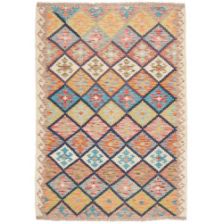 Kilim 131x191 Cm Kilim Afghanistan Hand-carded Wool (warp: