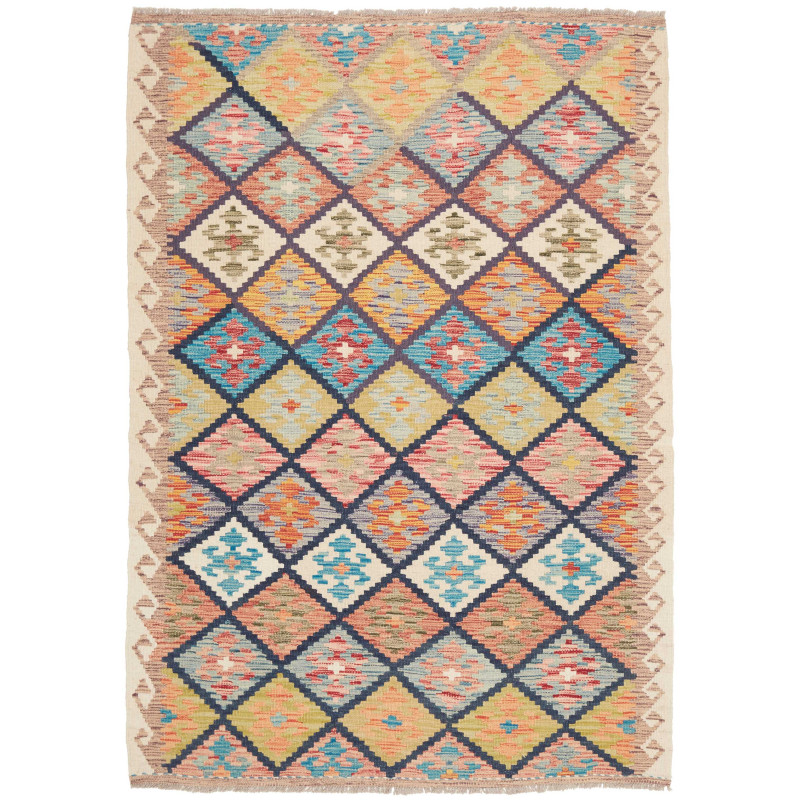 Kilim 131x191 Cm Kilim Afghanistan Hand-carded Wool (warp: