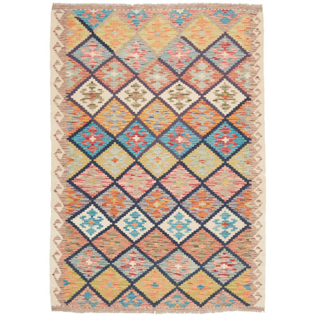 Kilim 131x191 Cm Kilim Afghanistan Hand-carded Wool (warp: