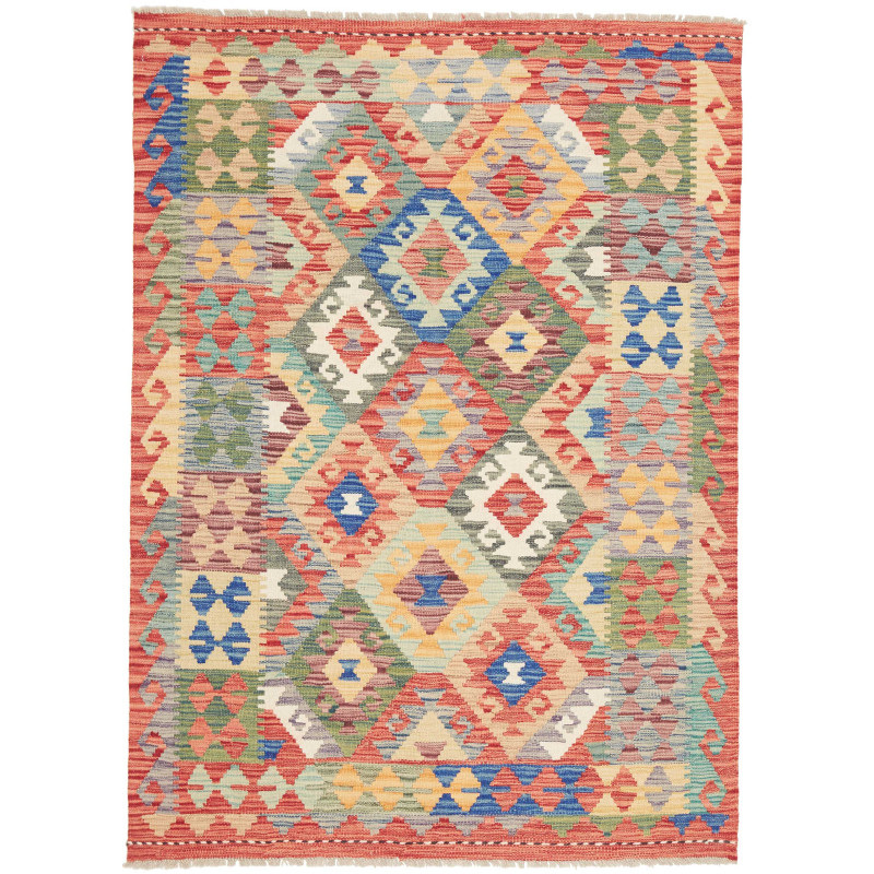Kilim 125x172 Cm Kilim Afghan. Hand-carded Wool (warp: