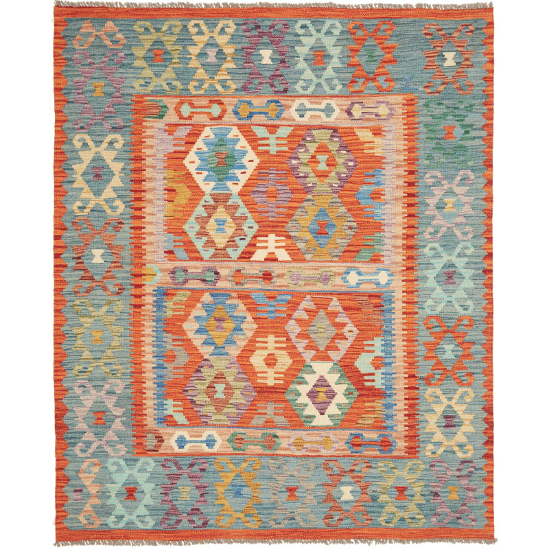 Kilim 157x193 Cm Kilim, Afghanistan, Hand-carded Wool, 0.3