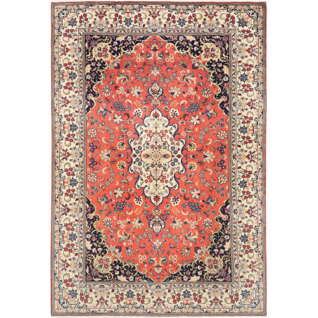 Kashan 196x293 Cm Kashan, Persia, Hand-carded Wool (cotton