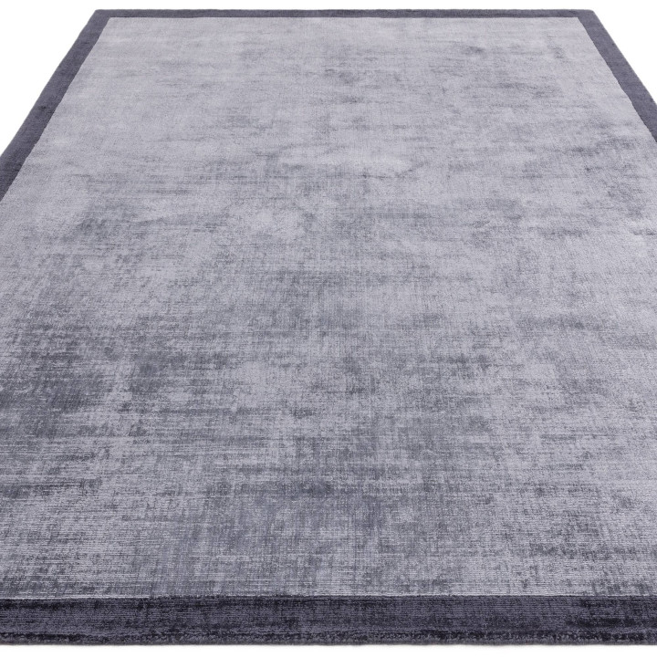 Rug Blade Border geometric dark blue light blue