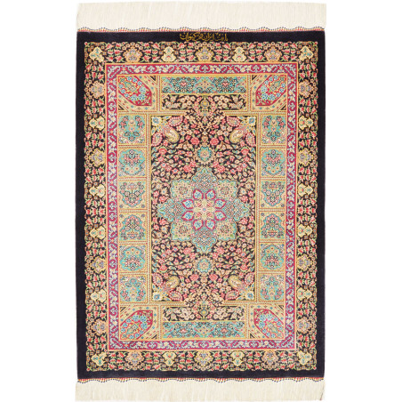 Rug Ghom Silk Persia 61x87 Deep Navy Fuchsia