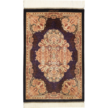 Rug Ghom Silk Persia 60x91 Plum Gold