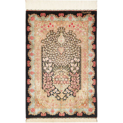 Rug Ghom Silk Persia 60x89 Black Pink