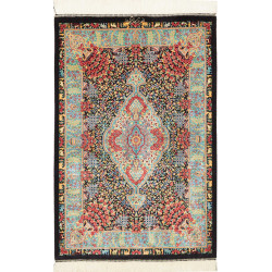 Rug Ghom Silk Persia 61x91 Black Red