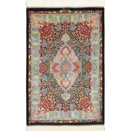 Rug Ghom Silk Persia 61x91 Black Red