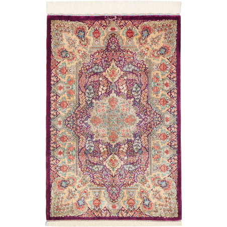 Rug Ghom Silk Persia 61x94 Purple Cream