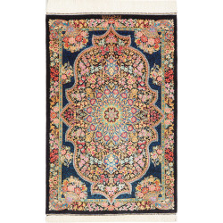 Rug Ghom Silk Persia 60x91 Deep Navy Blue Coral
