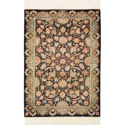 Rug Ghom Silk Persia 60x87 Midnight Blue Peach
