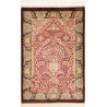 Rug Ghom Silk Persia 63x94 Burgundy Dark Brown