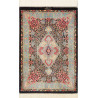 Rug Ghom Silk Persia 63x93 Black Turquoise