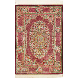 Rug Ghom Silk Persia 81x118 Ruby Red Burgundy