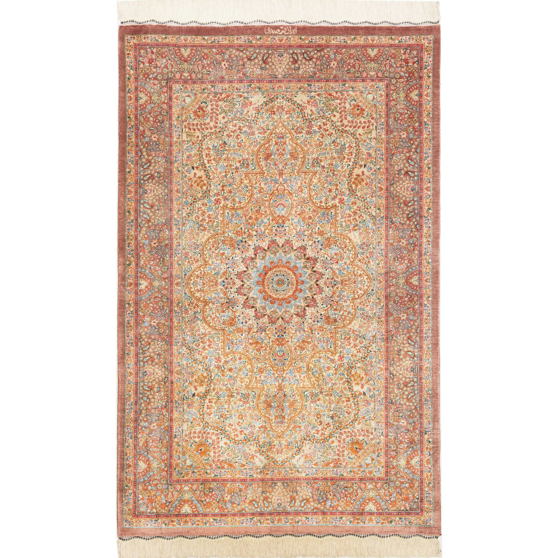 Rug Ghom Silk Persia 79x123 Cream Terracotta