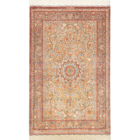Rug Ghom Silk Persia 79x123 Cream Terracotta